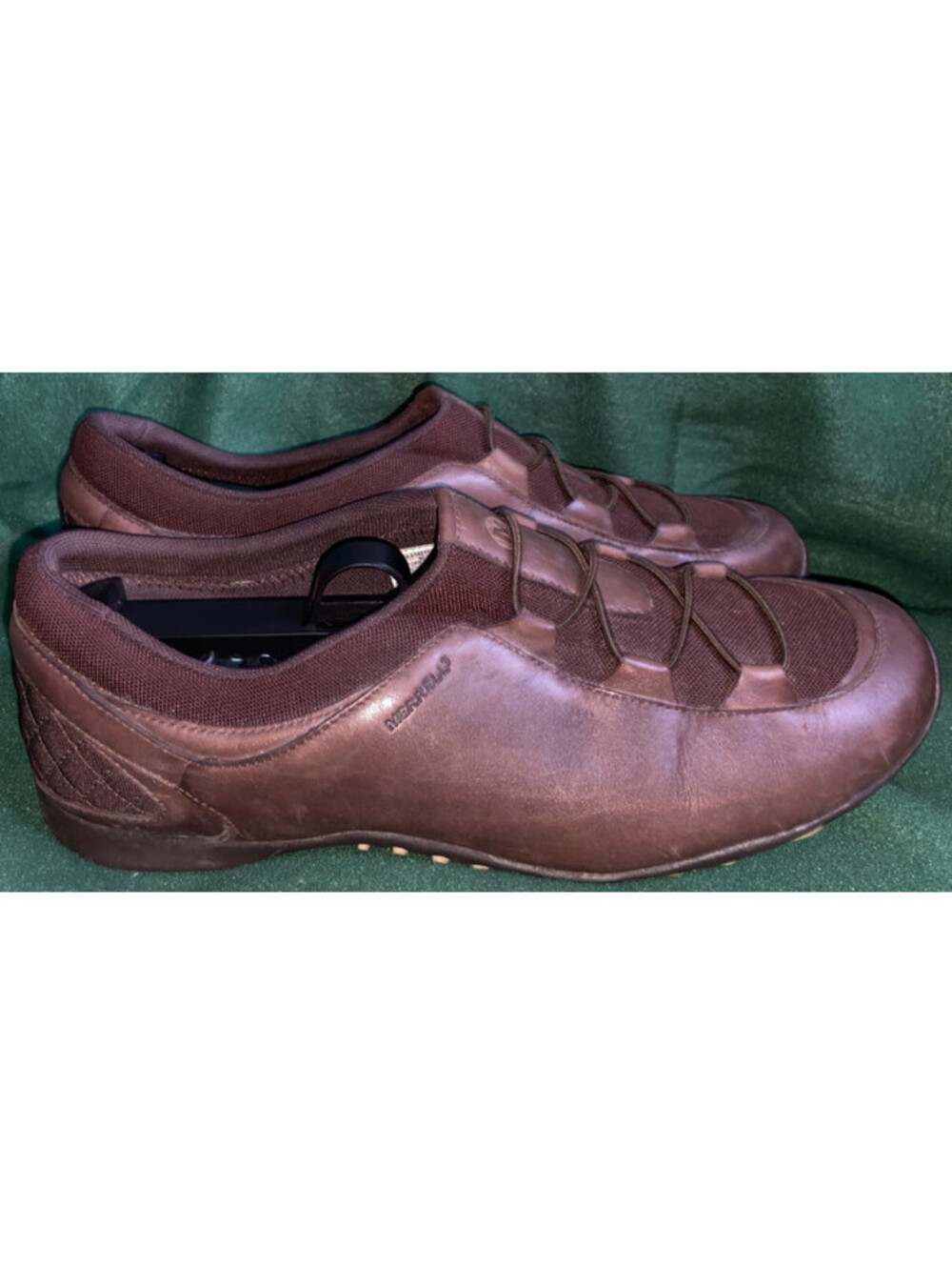 Merrell Meta Stretch Brown Women’s 10 Leather Slip On Hiking Shoes Gorpcore EUC!